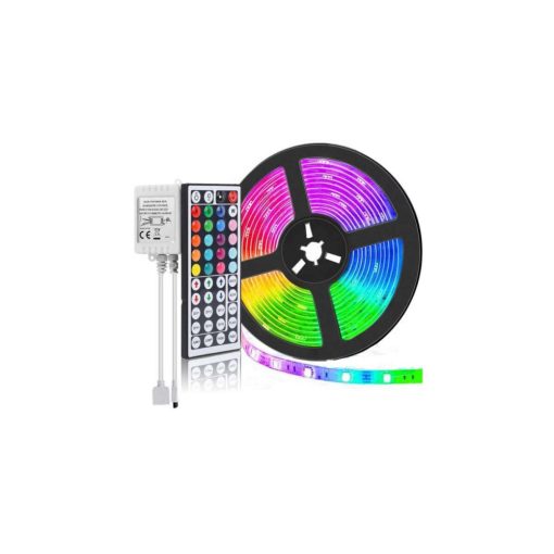 Színes 5m-es 5050 RGB LED szalag készlet, 44 gombos távirányítóval