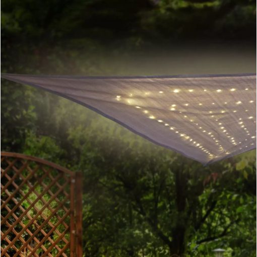 SZOLÁR NAPVITORLA - 100 HIDEGFEHÉR LED - 3,2 X 3,2 X 3,2 M