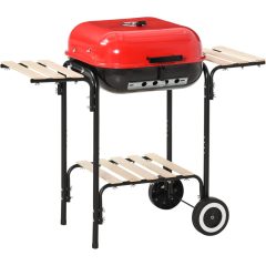 GardenLine kerekes kerti grill - piros - 96 x 45 x 75 cm